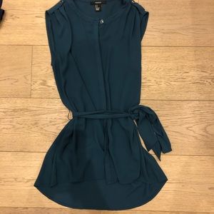 Forever21 blouse in green with wrap belt